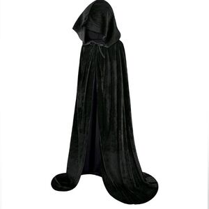Elegant Black Hooded Cape for Women